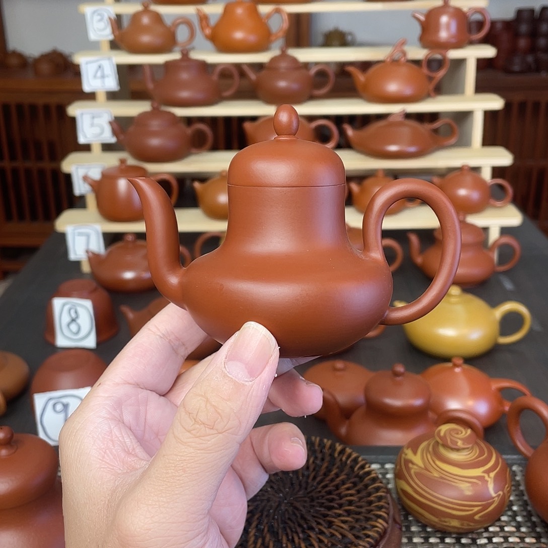 用***1茶壶紫砂玫瑰朱泥茗樽壶105cc