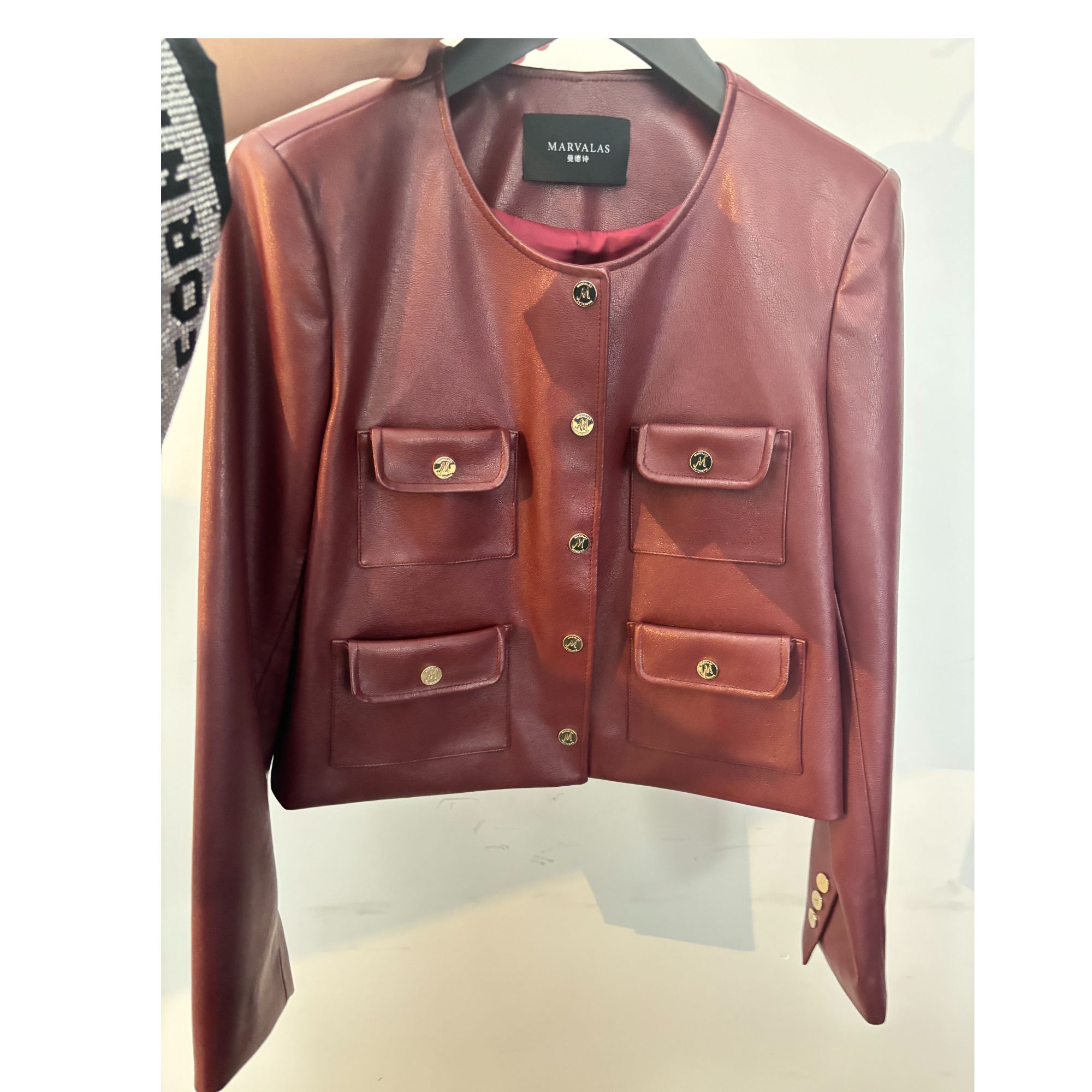 【粉丝专属】曼德诗外套2025秋季新款时尚气质干练皮衣