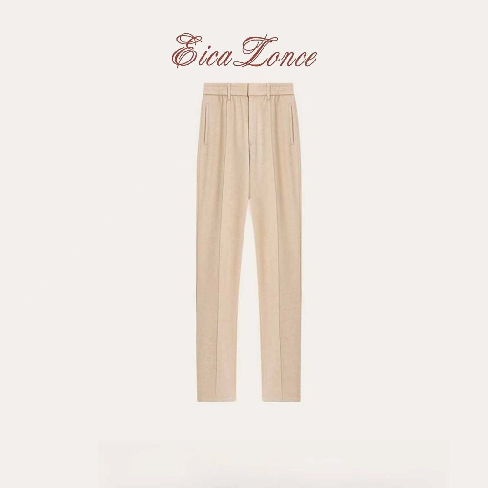 雅心Eicalonce 秋冬羊毛软糯厚款保暖商务直筒宽松休闲裤KN30570