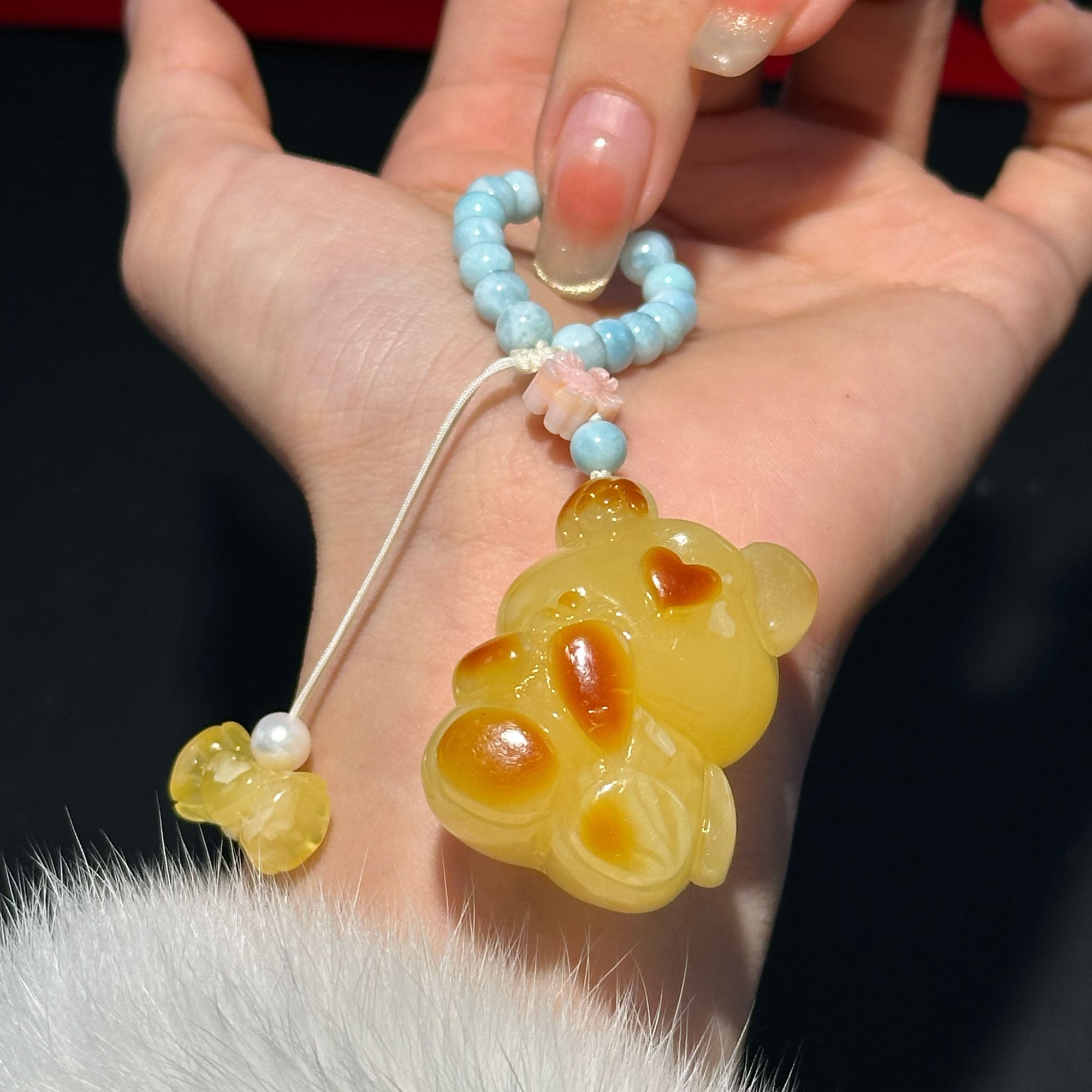 （款式参考）蜜蜡小熊珠串手工编绳系列设计款主石可挑款——150