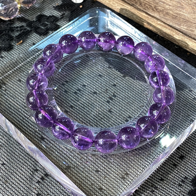 约11-11.5mm乌拉圭紫水晶圆珠单圈