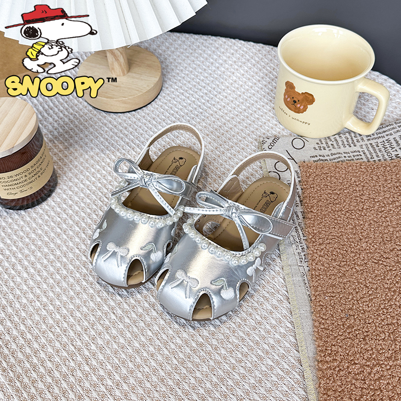 Snoopy/史努比女童凉鞋夏季芭蕾风仙女凉鞋森系女宝宝防滑公主鞋