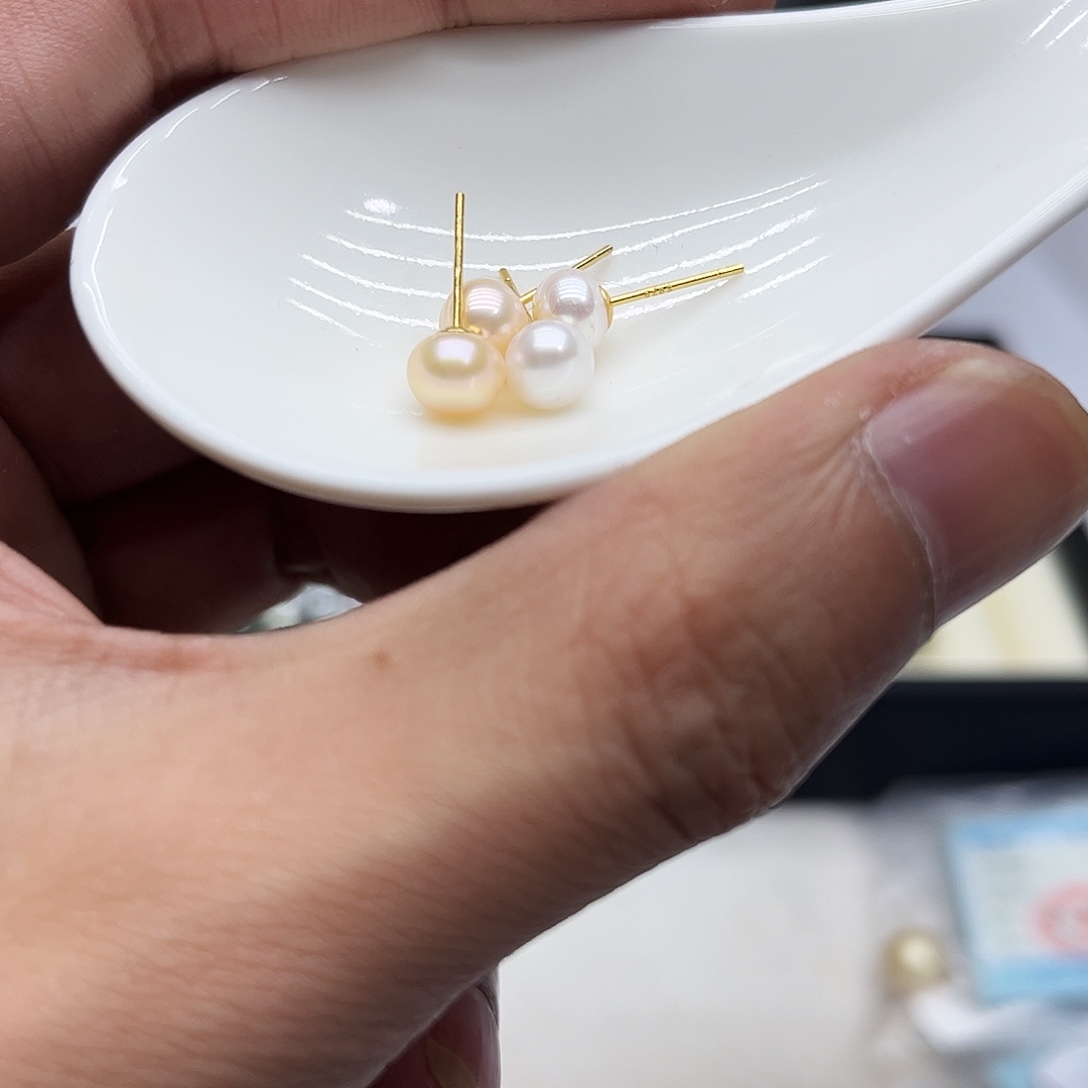 淡水珍珠耳饰银S925镶嵌