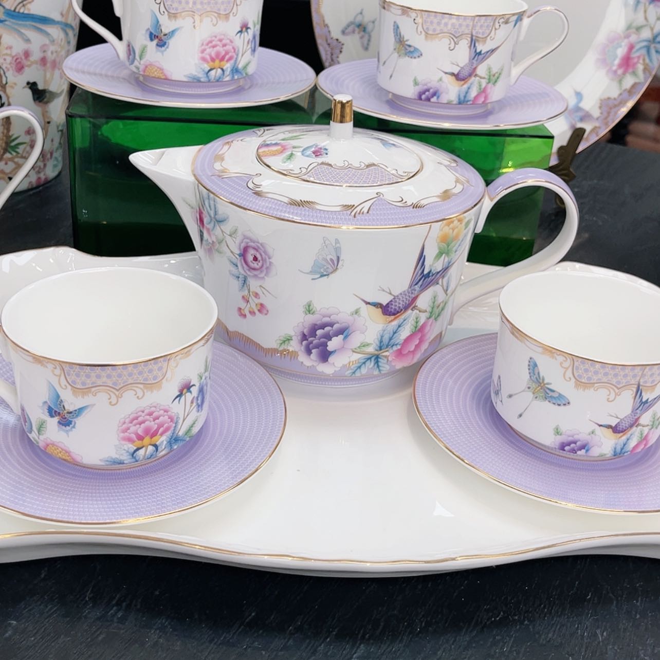 【闪购商品】瓷片一壶四杯———————