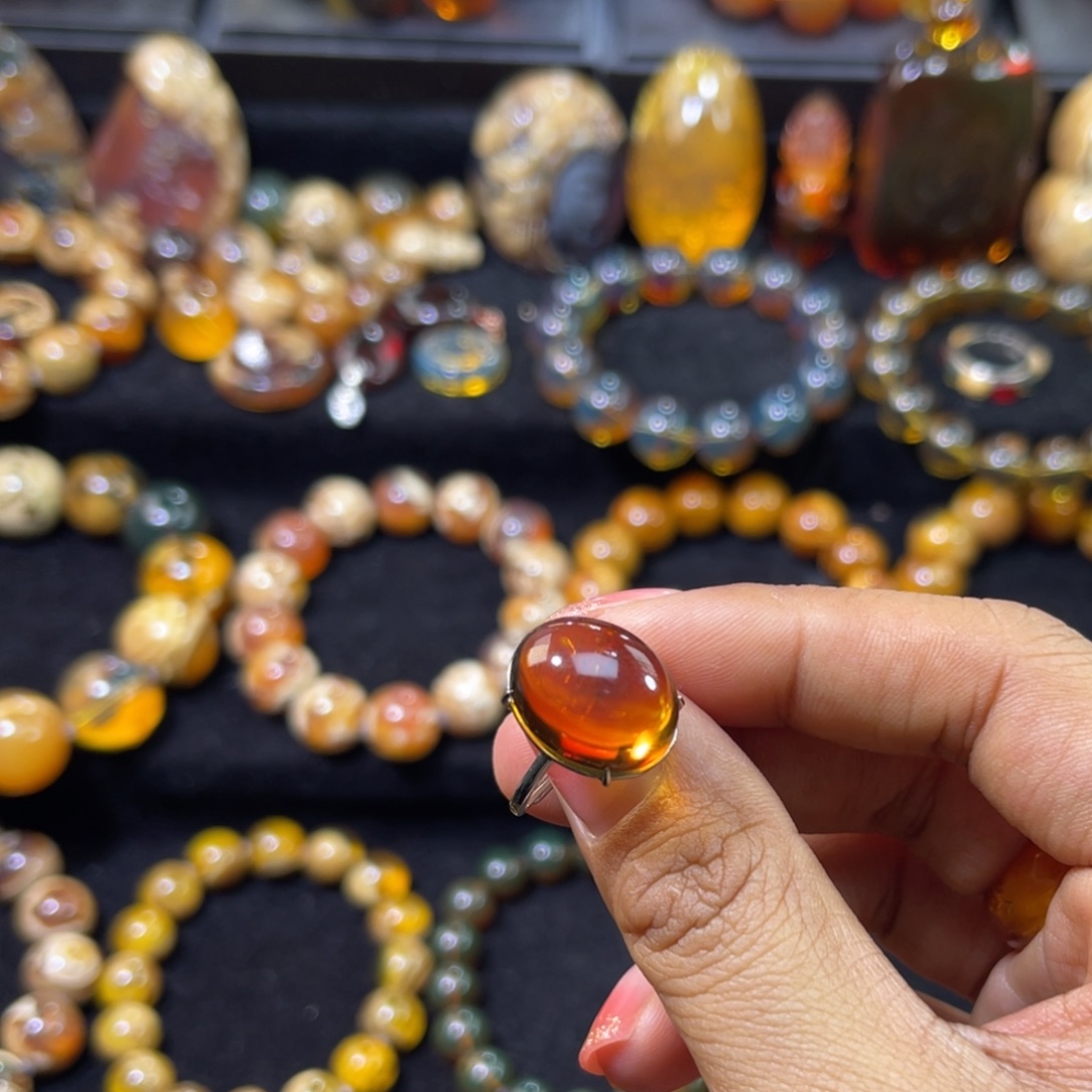O***-琥珀未镶嵌手串戒指