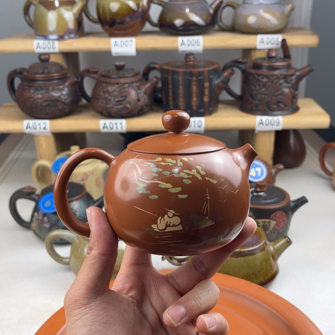 壶220cc复烧西施，建水紫陶老手艺人精工精制