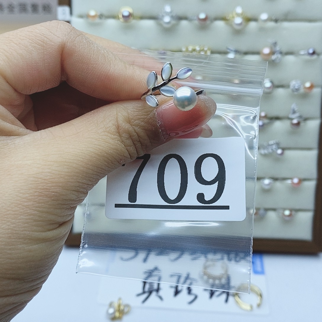 淡水珍珠戒指银S925镶嵌用****3709