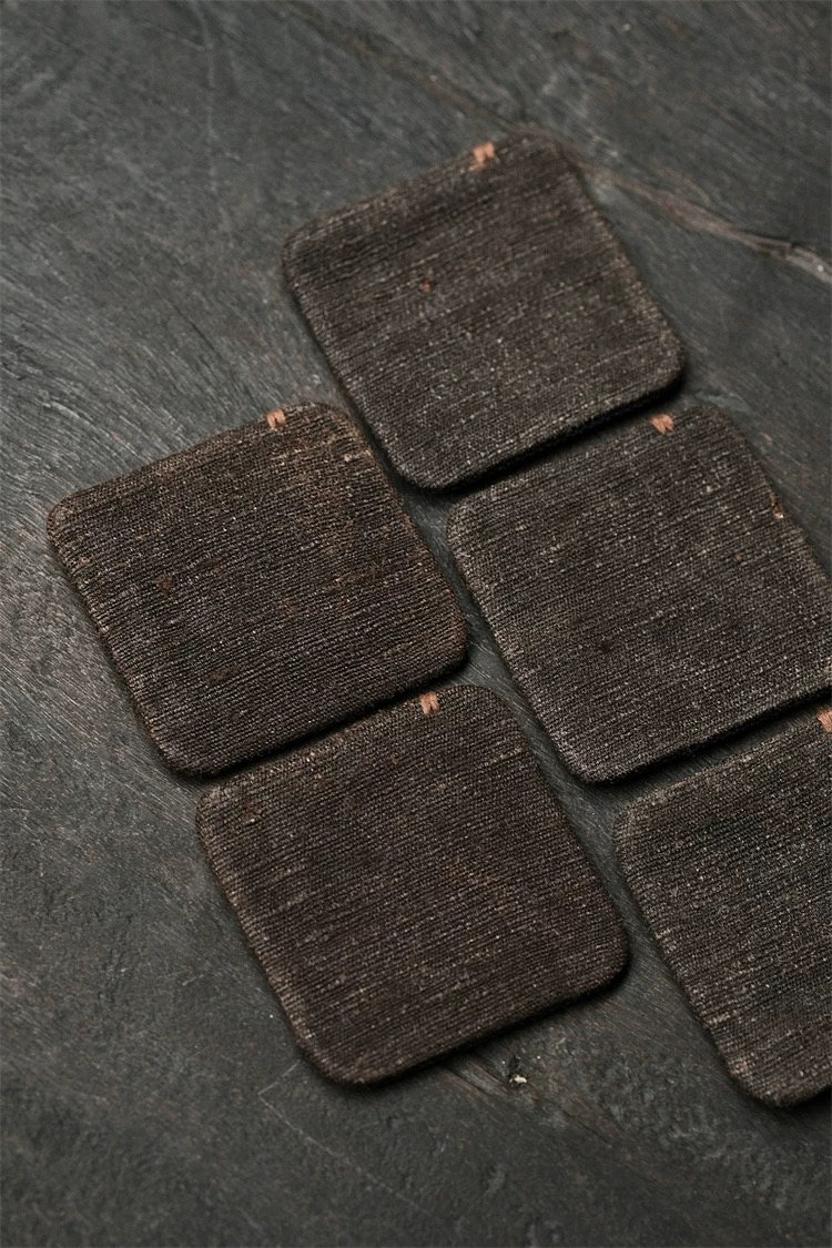 几席之上 单面双宫丝杯垫 茶席手工布艺茶垫复古风杯托壶隔热垫