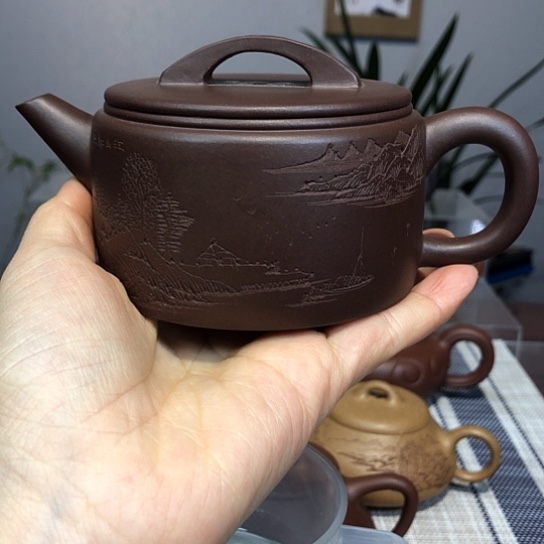 紫砂茶壶老紫泥汉瓦220c c