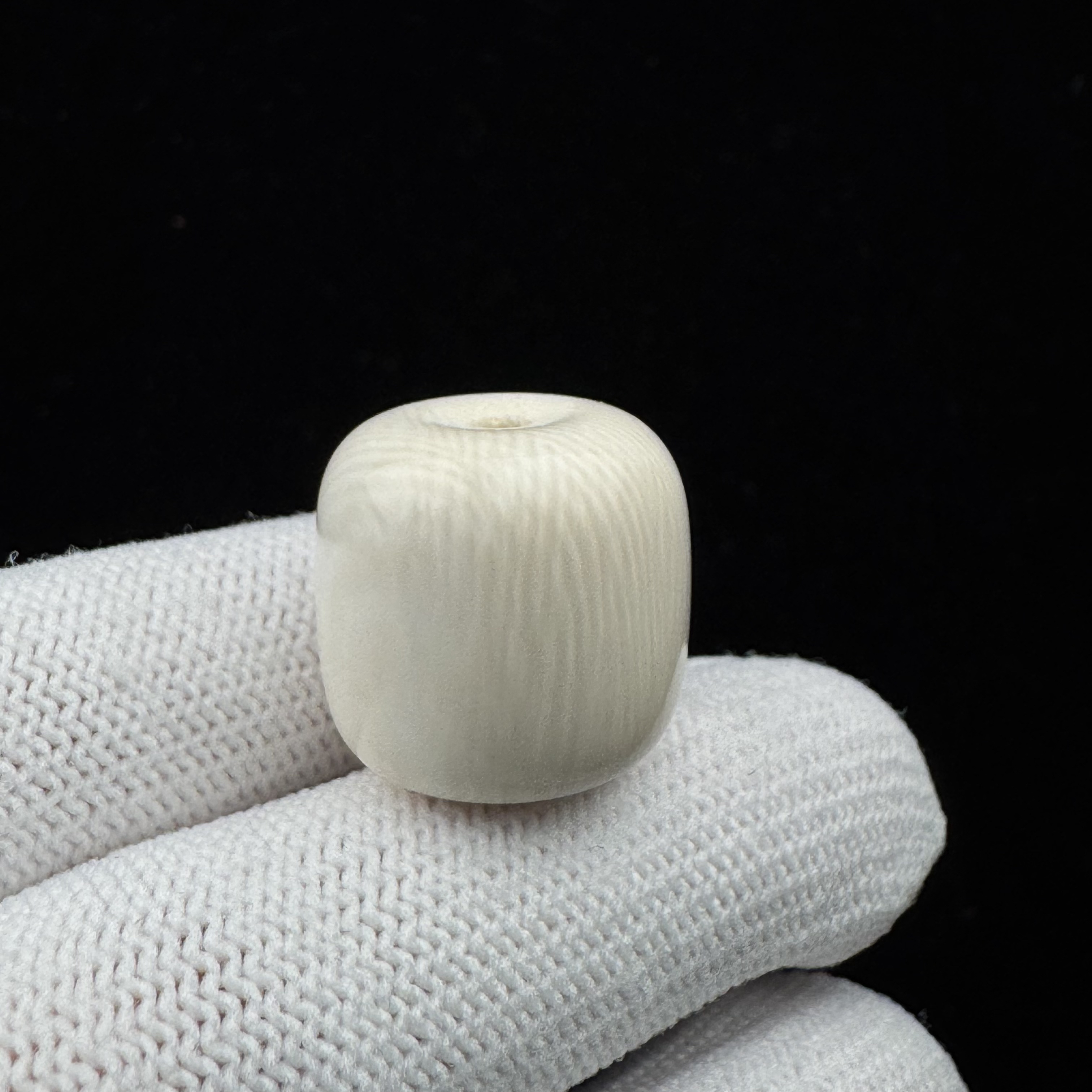 J5979天然猛犸牙 桶珠18x17mm 支持鉴定 假一罚四
