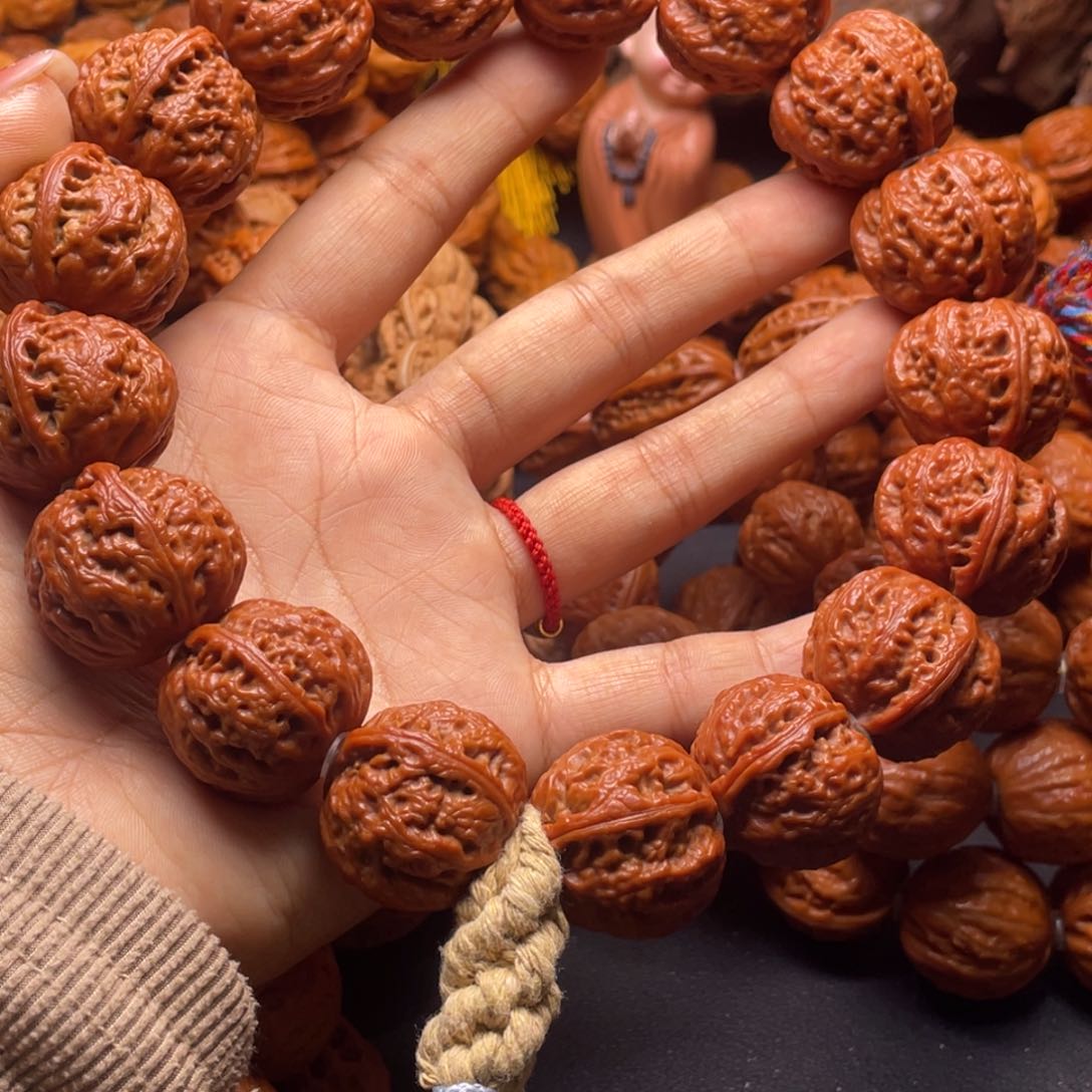 文玩核桃手串牧*人荔枝纹元宝