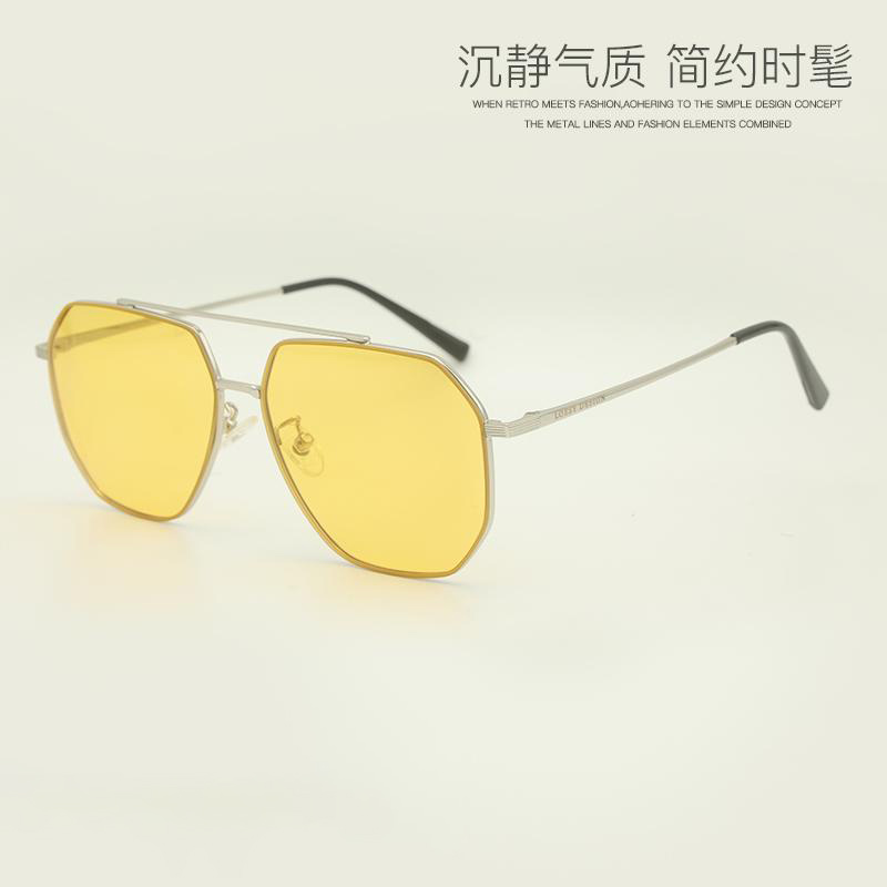 LUYISHI/路伊士气质时尚复古太阳镜简约防紫外线时髦偏光夜视变色
