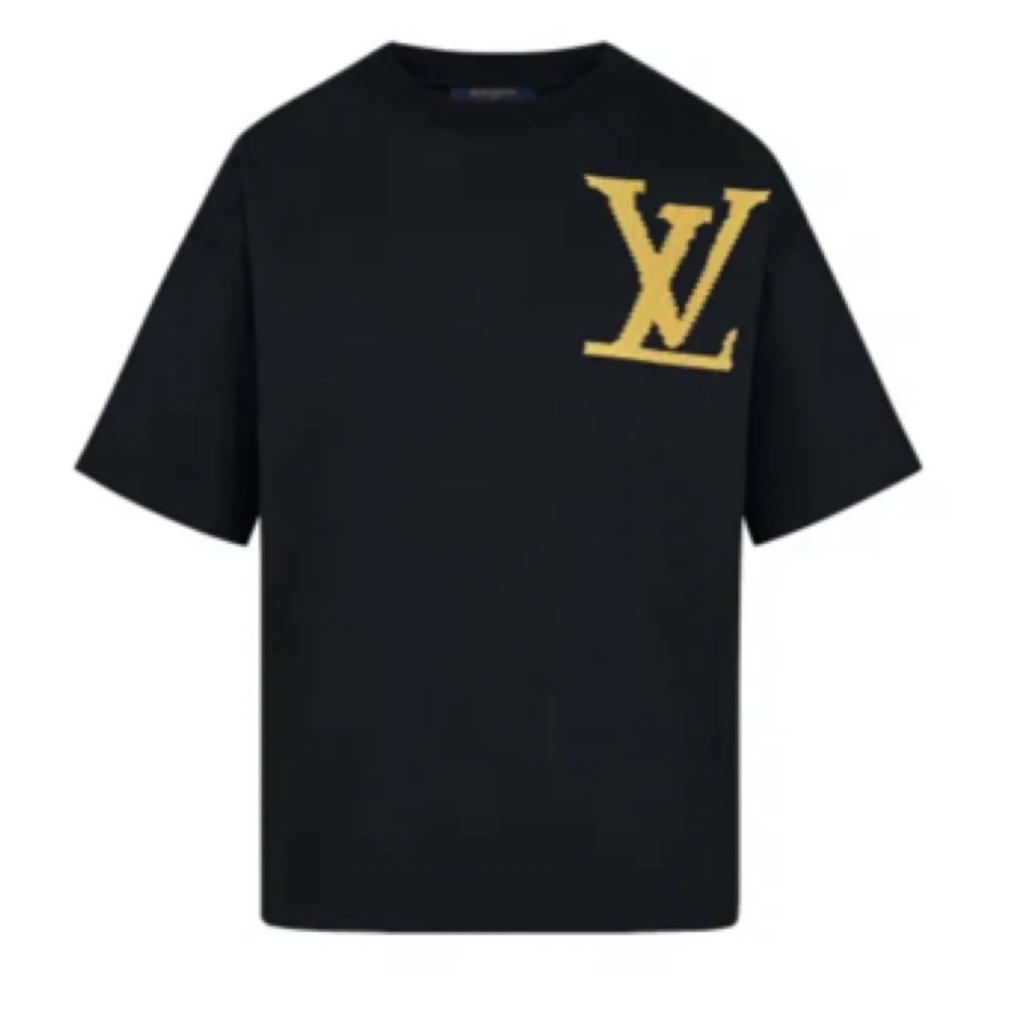 未使用 LouisVuitton/路易威登 /L码/黑色黄砖LOGO短袖