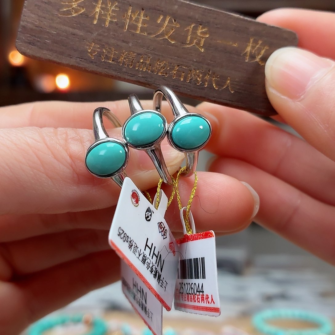 银S925镶嵌绿松石珠宝奇石