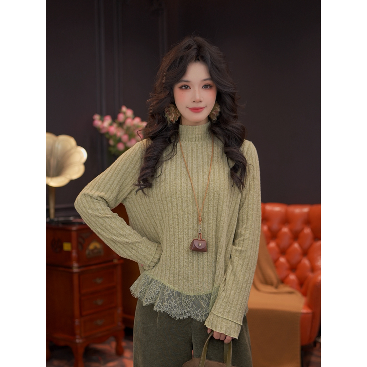 婉儿【唤童】25新款显瘦百搭复古叠穿原创女上衣衬衫#S14876