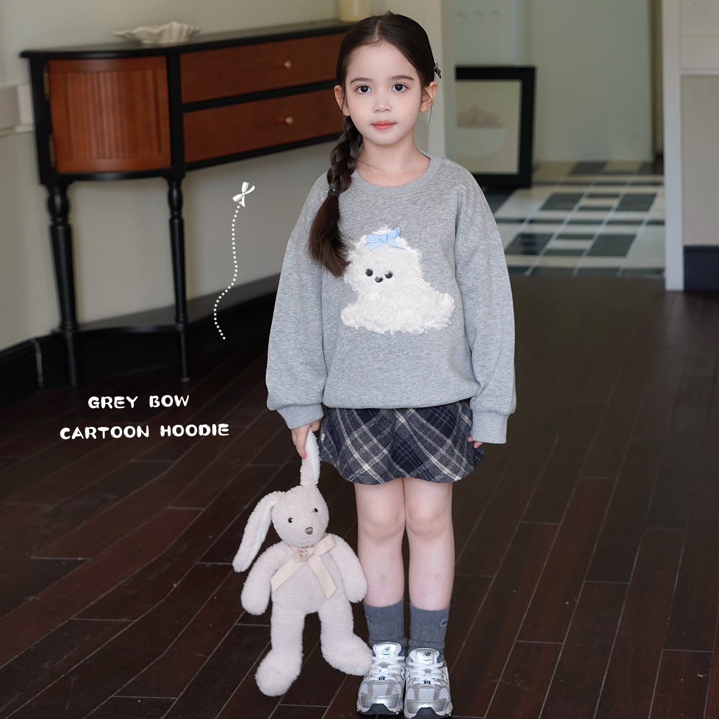AnnieGirl秋季新款女童韩版卡通小狗卫衣宝宝休闲上衣2025秋款