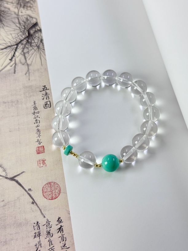 【子吟】天然水晶白水晶设计师款水晶手串