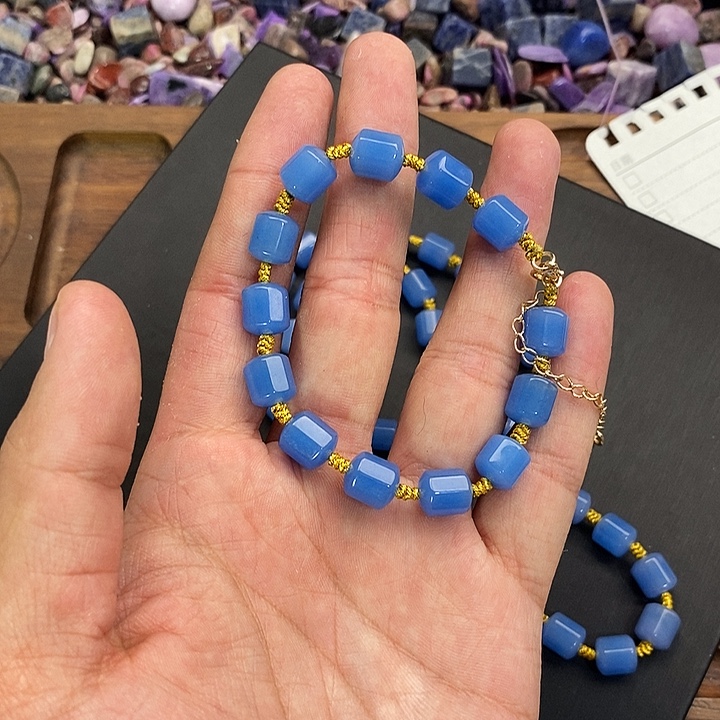 非金属531蓝六棱手串