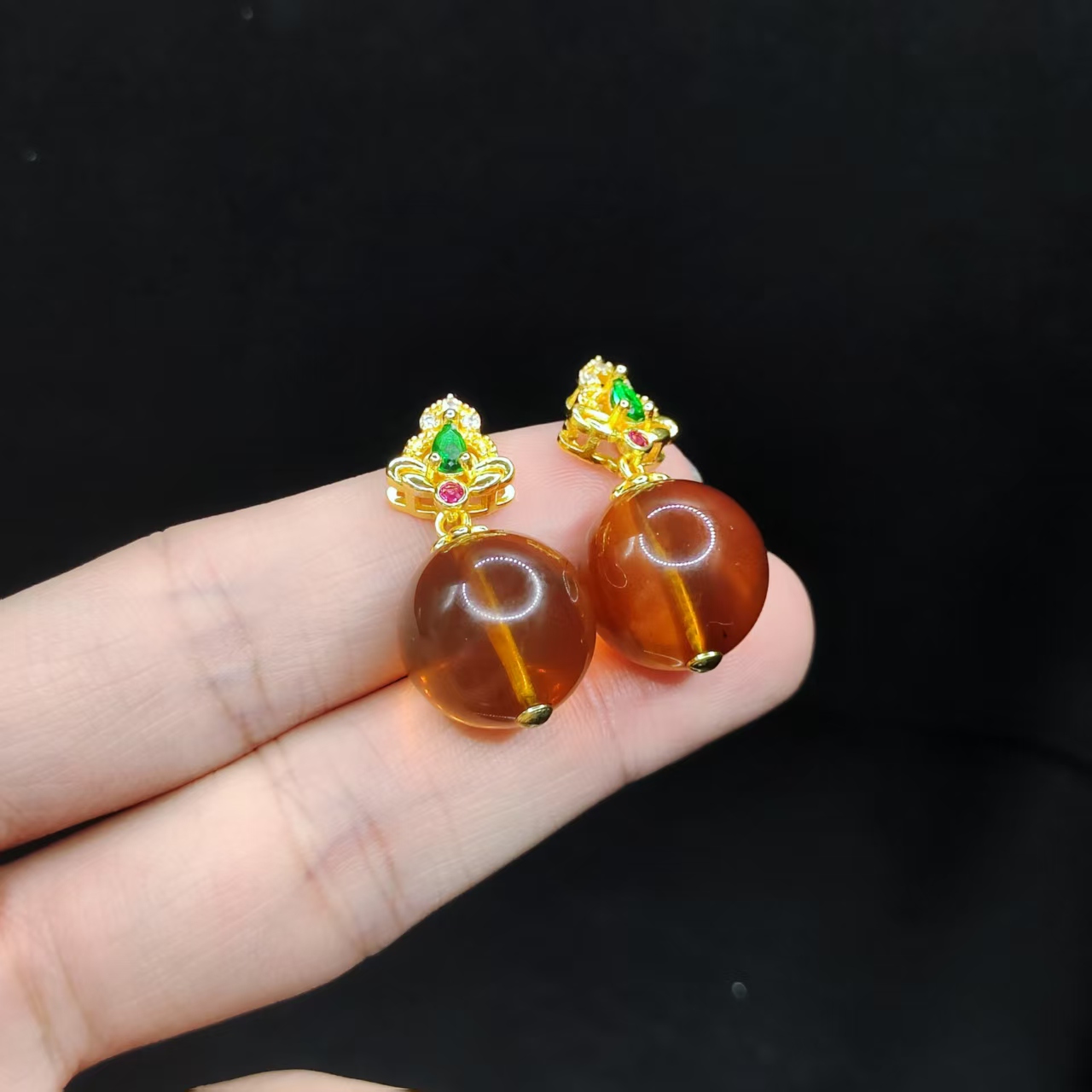 【康康严选】灵草珀琥珀转运珠吊坠赠链X9【多样性发其一】约15mm+