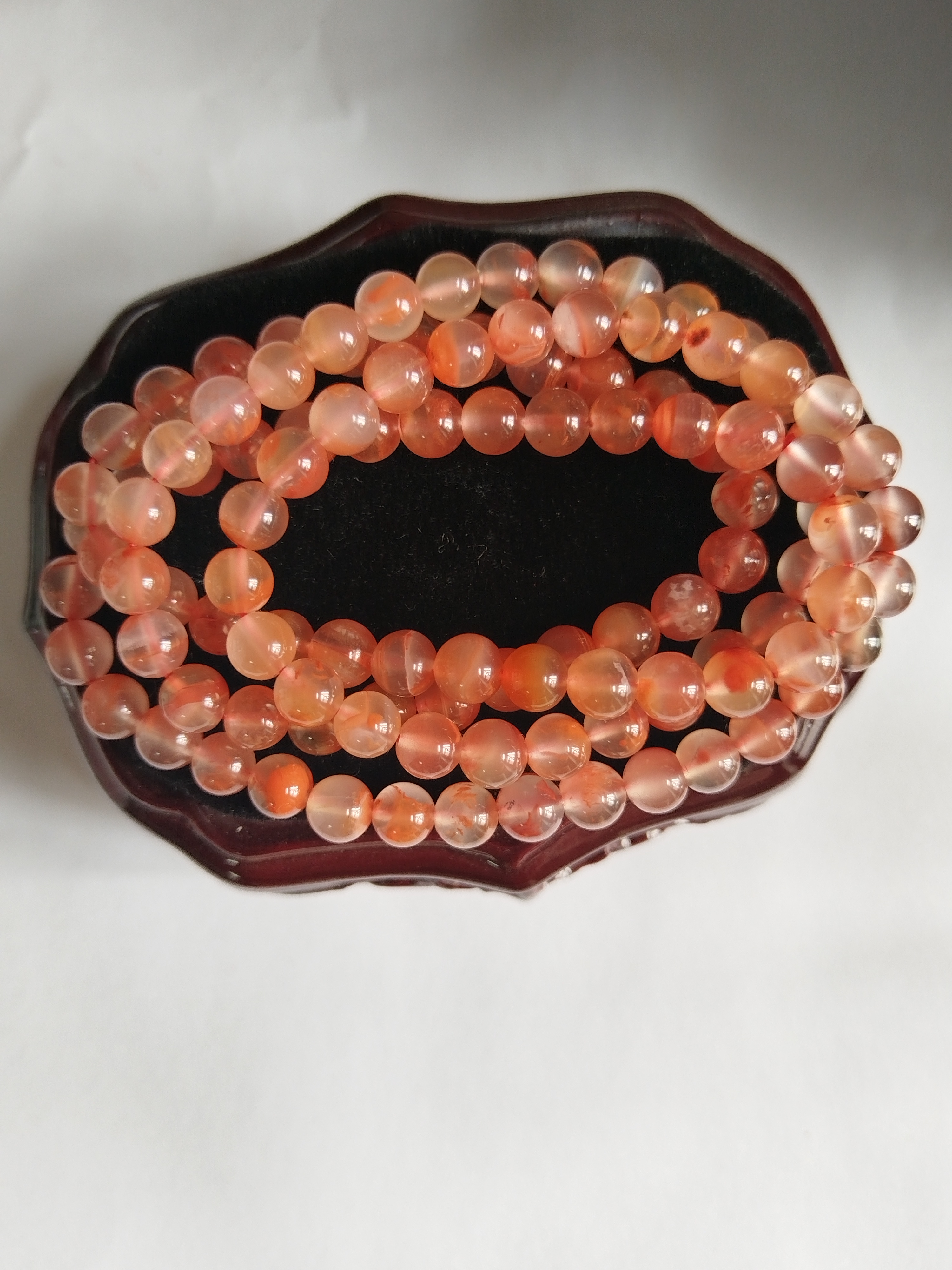 【南红臻宝】南红冰飘手链3圈四川凉山天然无优化6mm