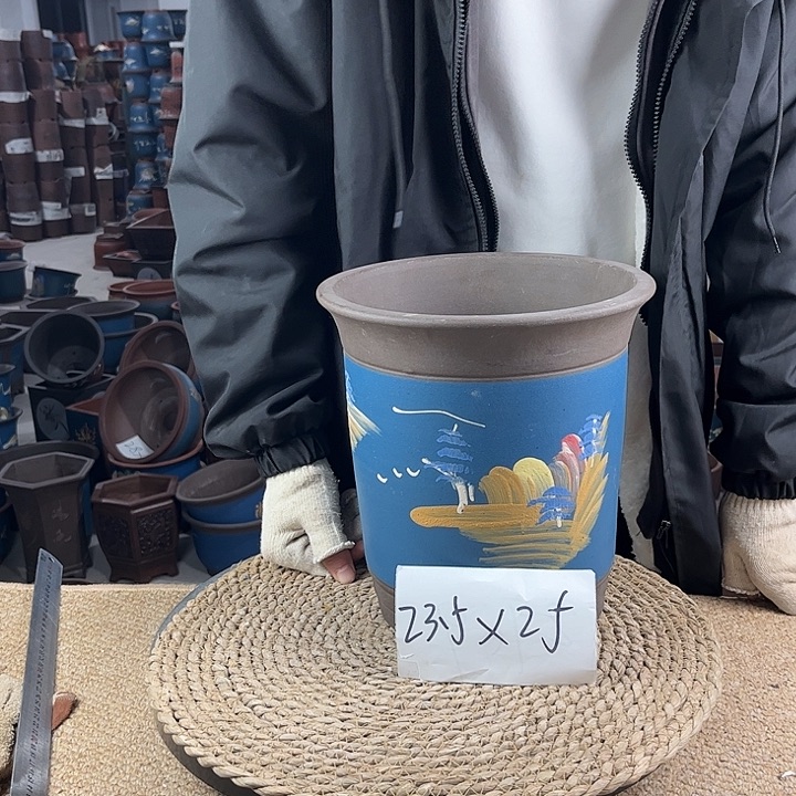 红陶紫砂花盆紫砂