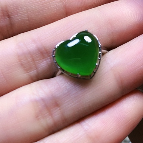 和田玉银S925镶嵌戒指