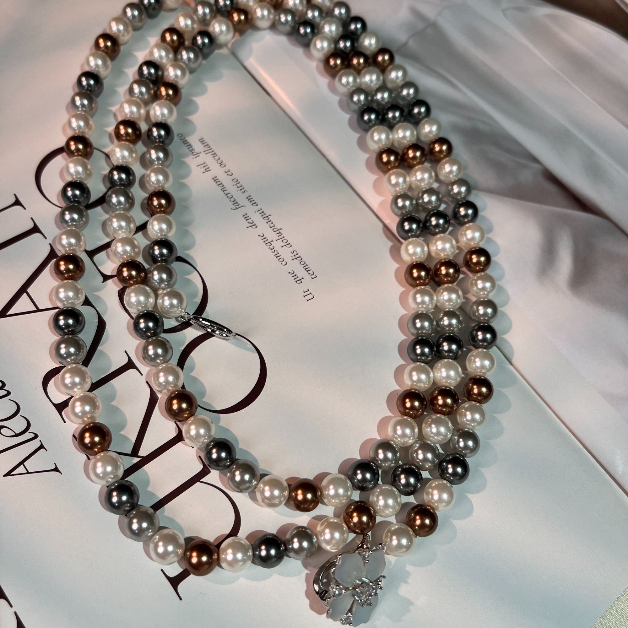 非金属仿珍珠项链 禧娘娘小众优雅复古国风项链-S2971