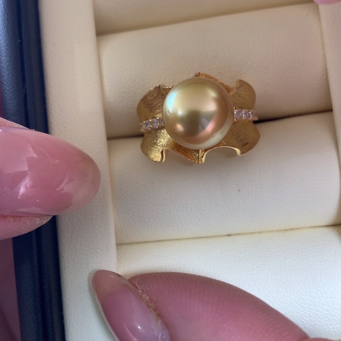 银S925镶嵌海水珍珠戒指