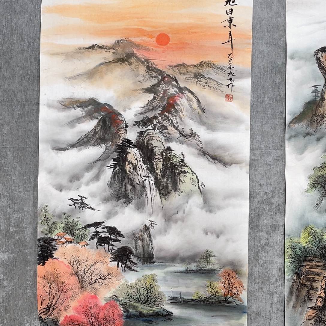 国画色***瓷绘画作者庞林画心
