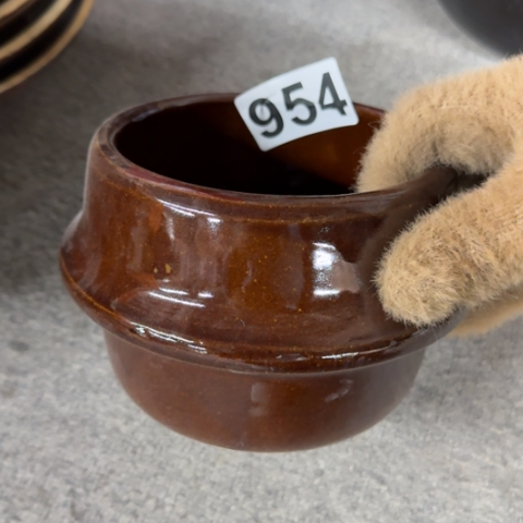 泥塑磁州窑土锅口径12高 12