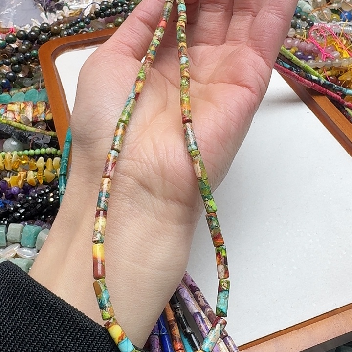 玛瑙/玉髓未镶嵌珠宝半成品一条4x13m帝王石