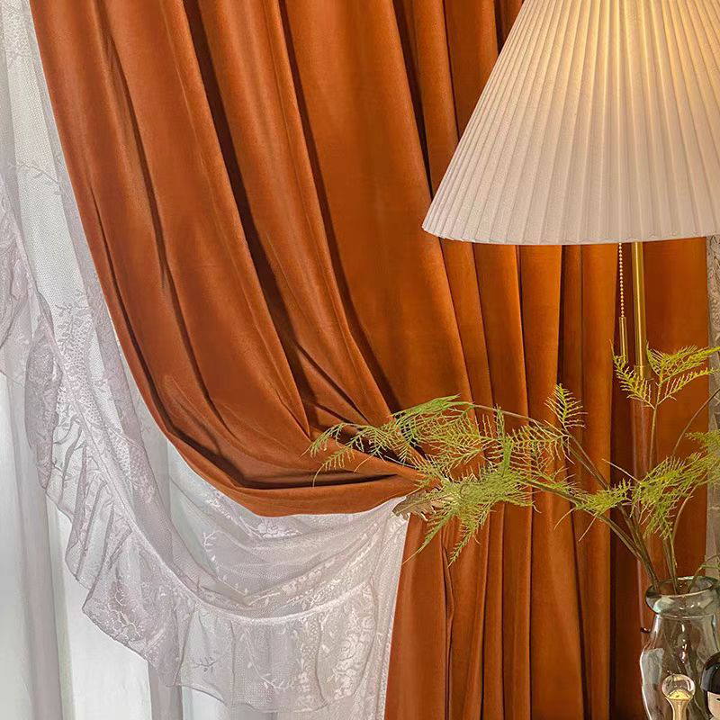 复古轻奢焦糖色绒布