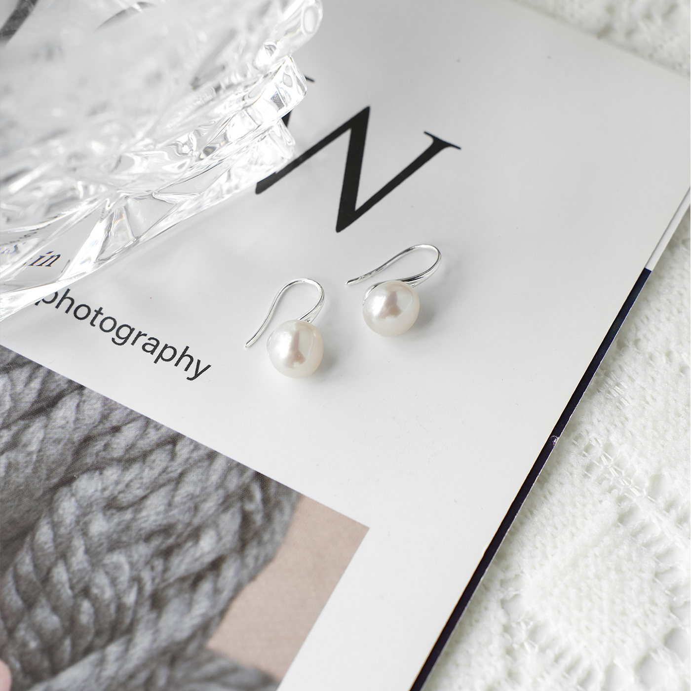 9mm天然淡水珍珠高跟鞋耳勾0259-2