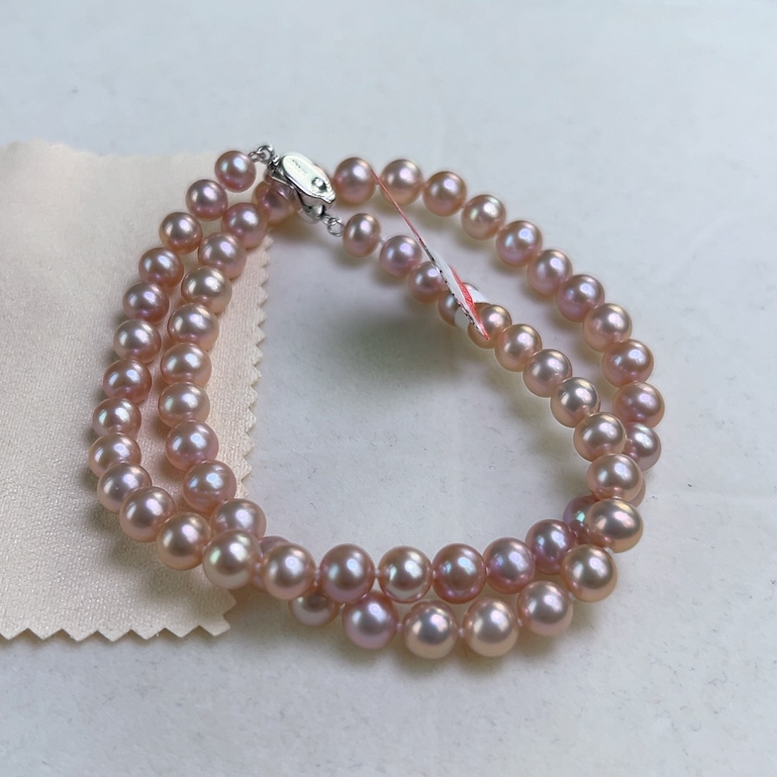 淡水珍珠颈饰银S925镶嵌7-8淡水珍珠