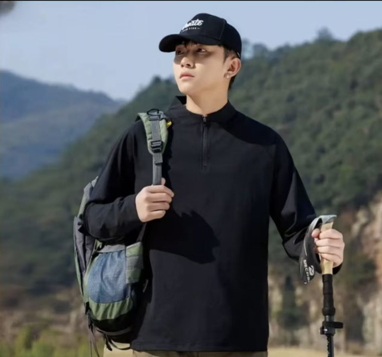 2025新款长袖磨绒半拉链T恤(D)(18)