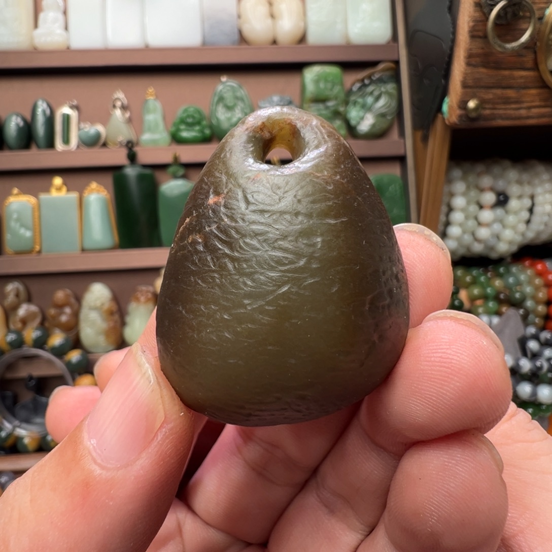 和田玉未镶嵌颈饰新疆且末老红糖戈壁风格糖包青白肉