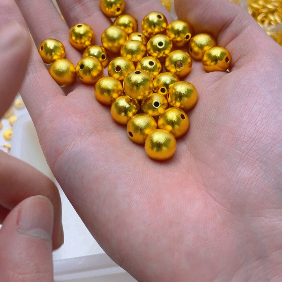 锆石铜合金高货古法珠12mm10颗