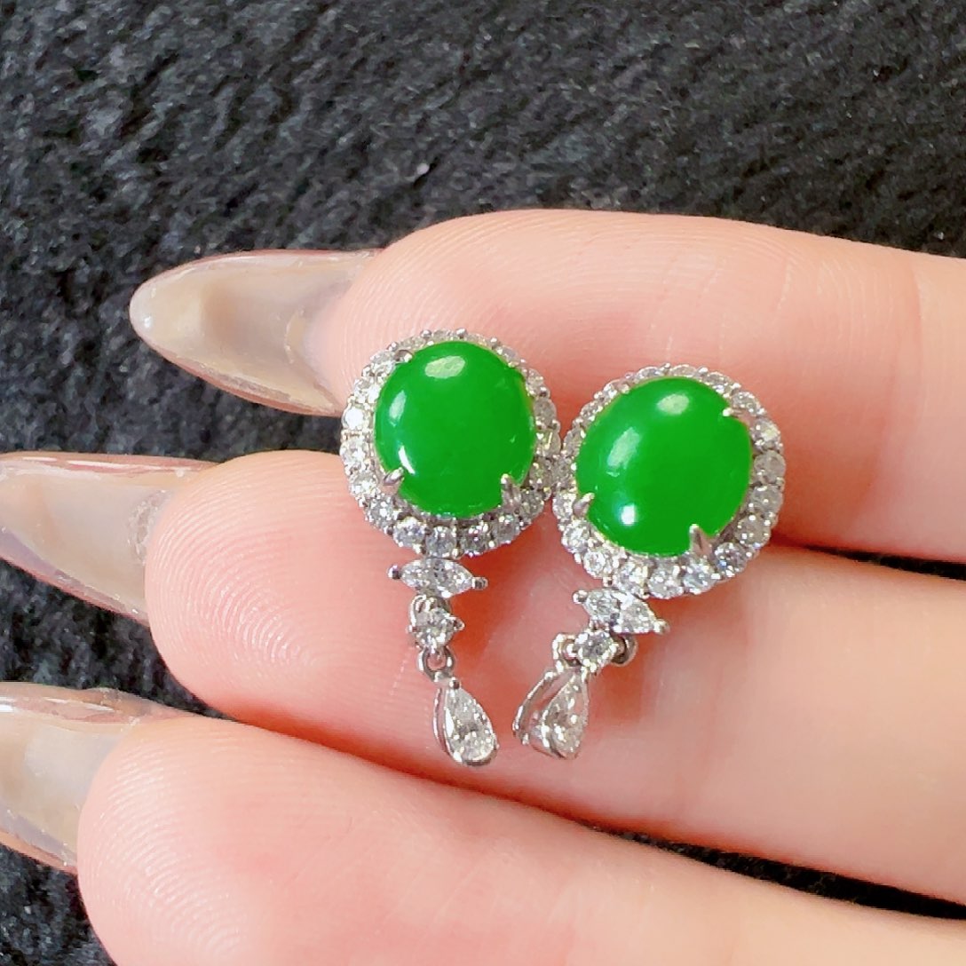 翡翠耳饰18K金镶嵌【福利款】签收后24小时鉴赏期