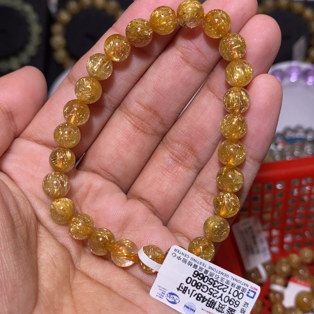 【闪购商品】发晶手串未镶嵌烟花钛晶7mm