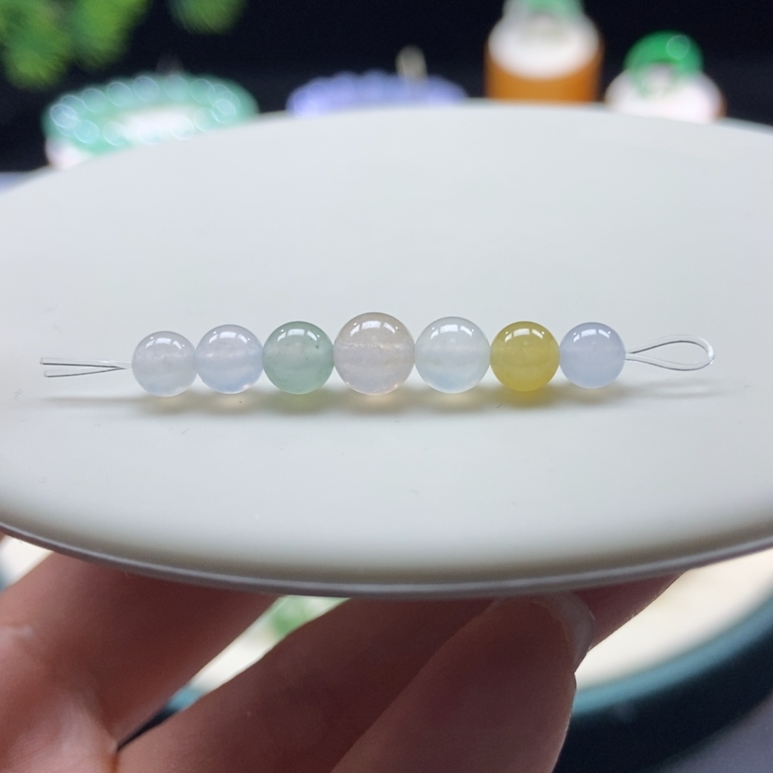 翡翠颈饰未镶嵌冰多宝小珠一手5+【7颗】