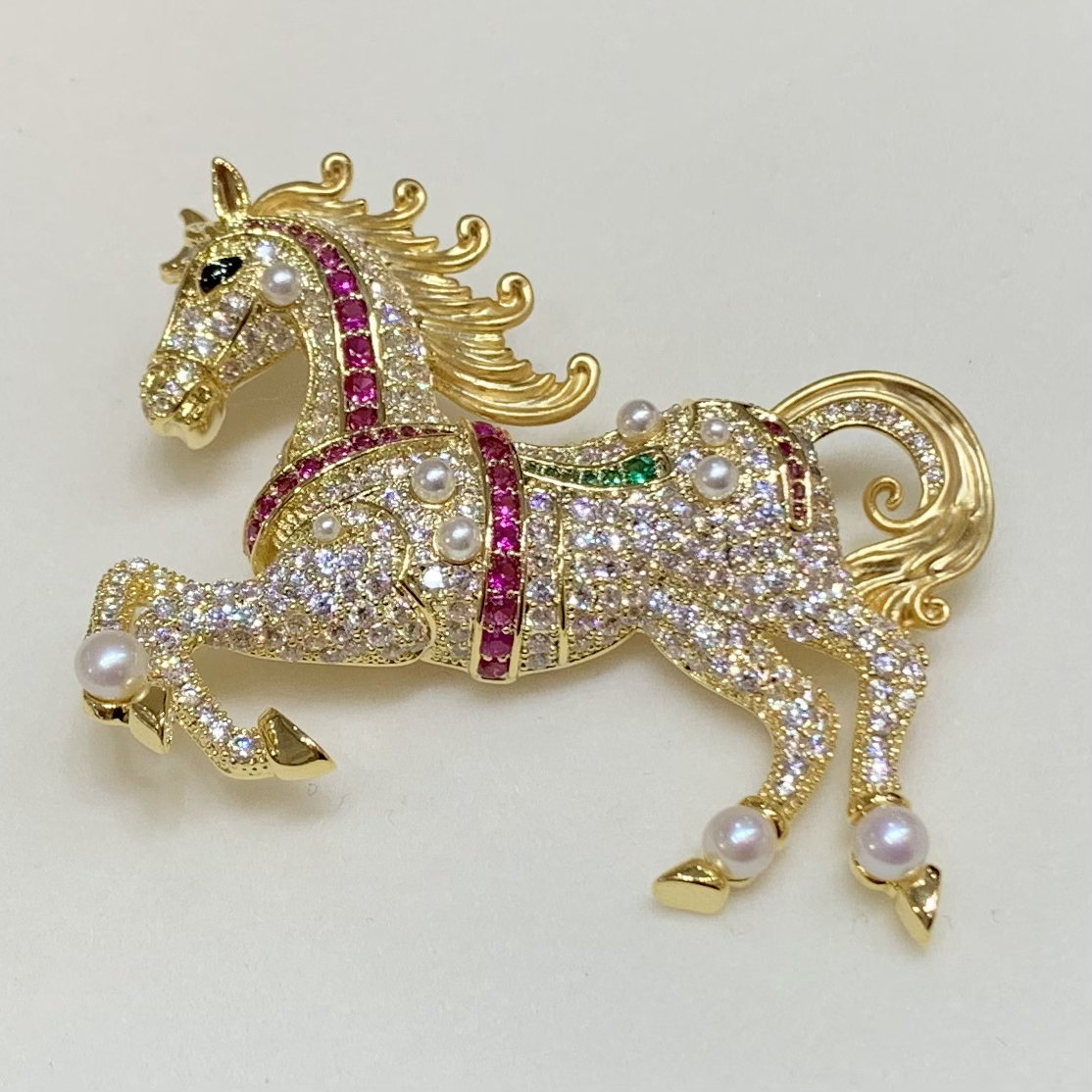 PREPEARL/沛芮 非金属合成锆石胸针 奢华重工胸针高档时尚