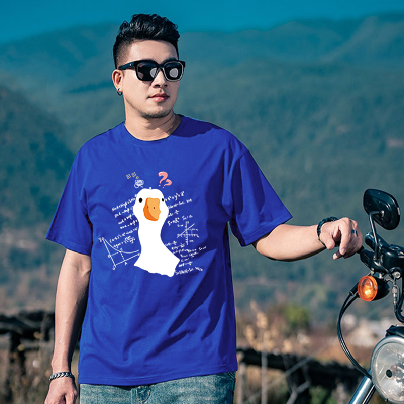 男士短袖t恤240斤新款休闲宽松300斤肥佬大码加肥加大克莱因t恤男