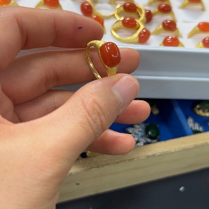 我****南红玛瑙银S925镶嵌戒指