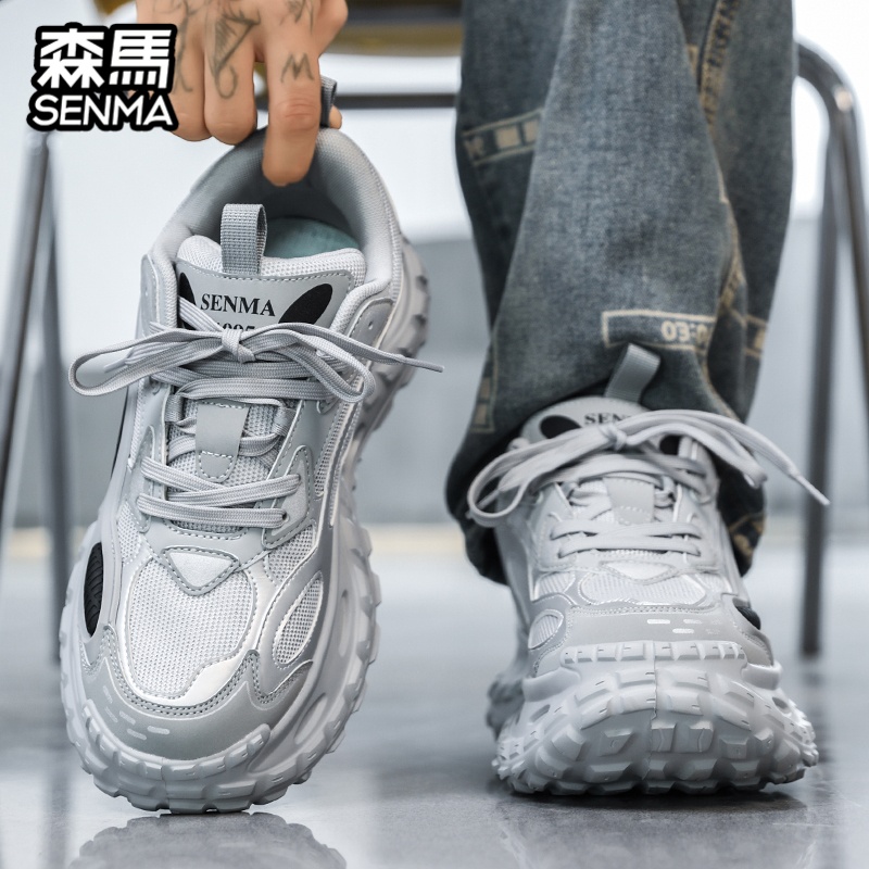 SENMA/森马老爹鞋男款秋季网面透气百搭厚底超软休闲鞋新款运动鞋