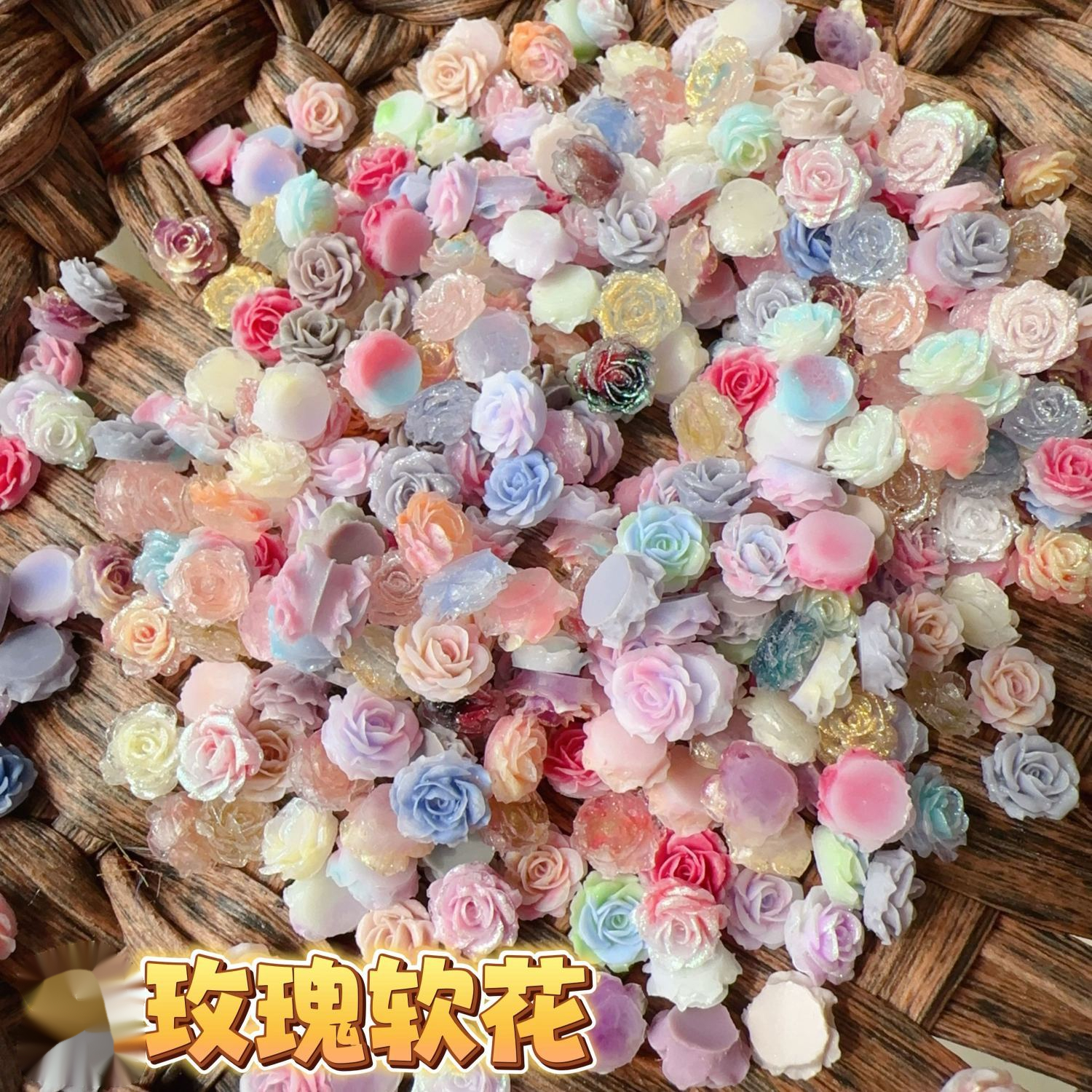 【主播推荐】软花玫瑰花栀子花diy森系手链车挂蝴蝶结装饰配件