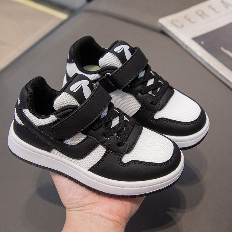 803夏季新款男童女童中大童板鞋魔术贴软底透气时尚百搭双网潮鞋.