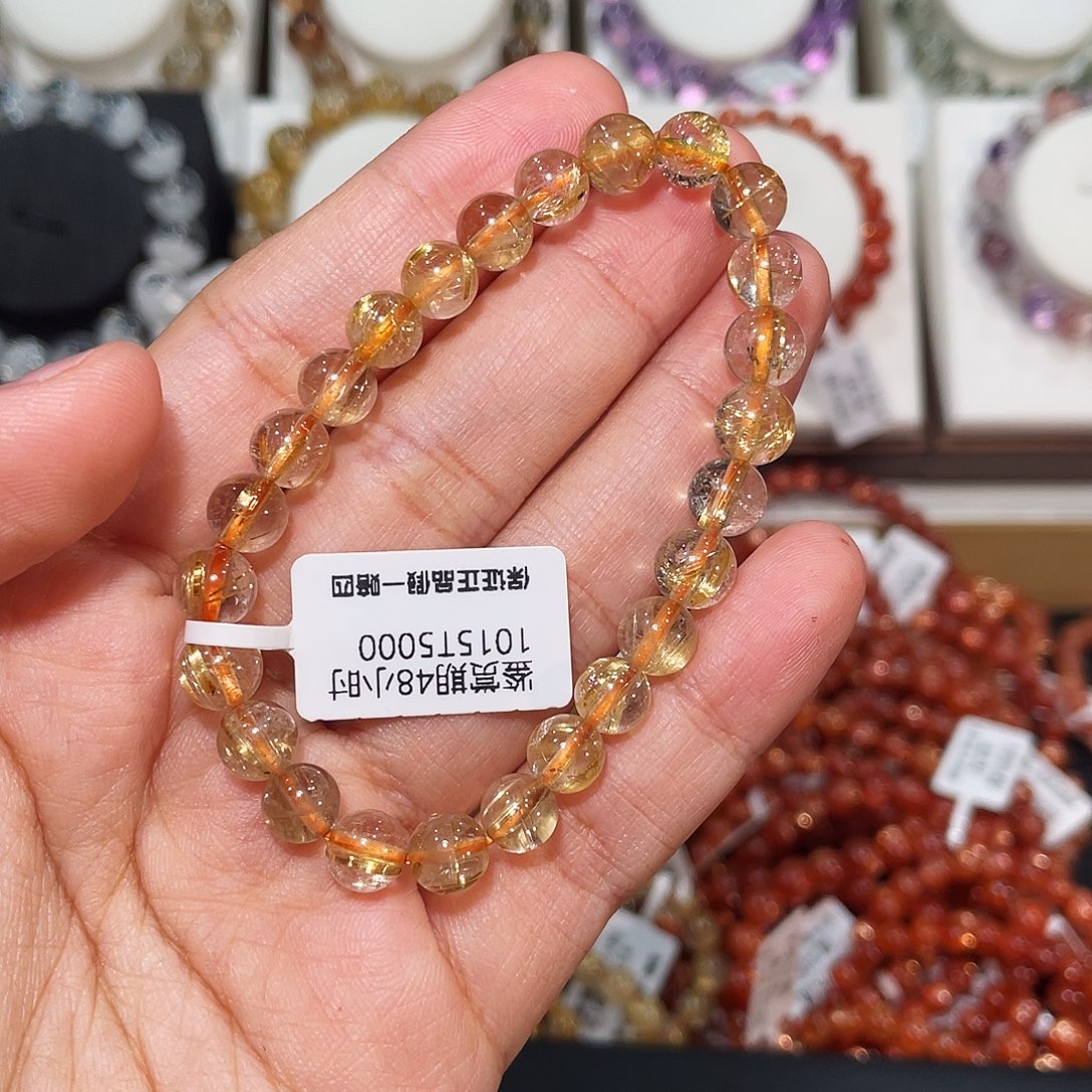 清***和手链未镶嵌发晶钛晶7.8mm