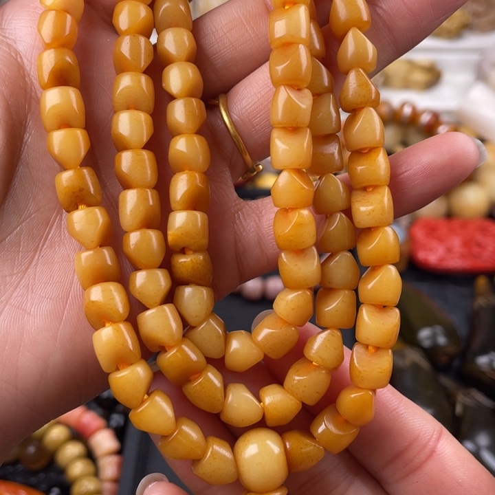 驼骨手串/手链骆驼骨雕刻随形珠0.8