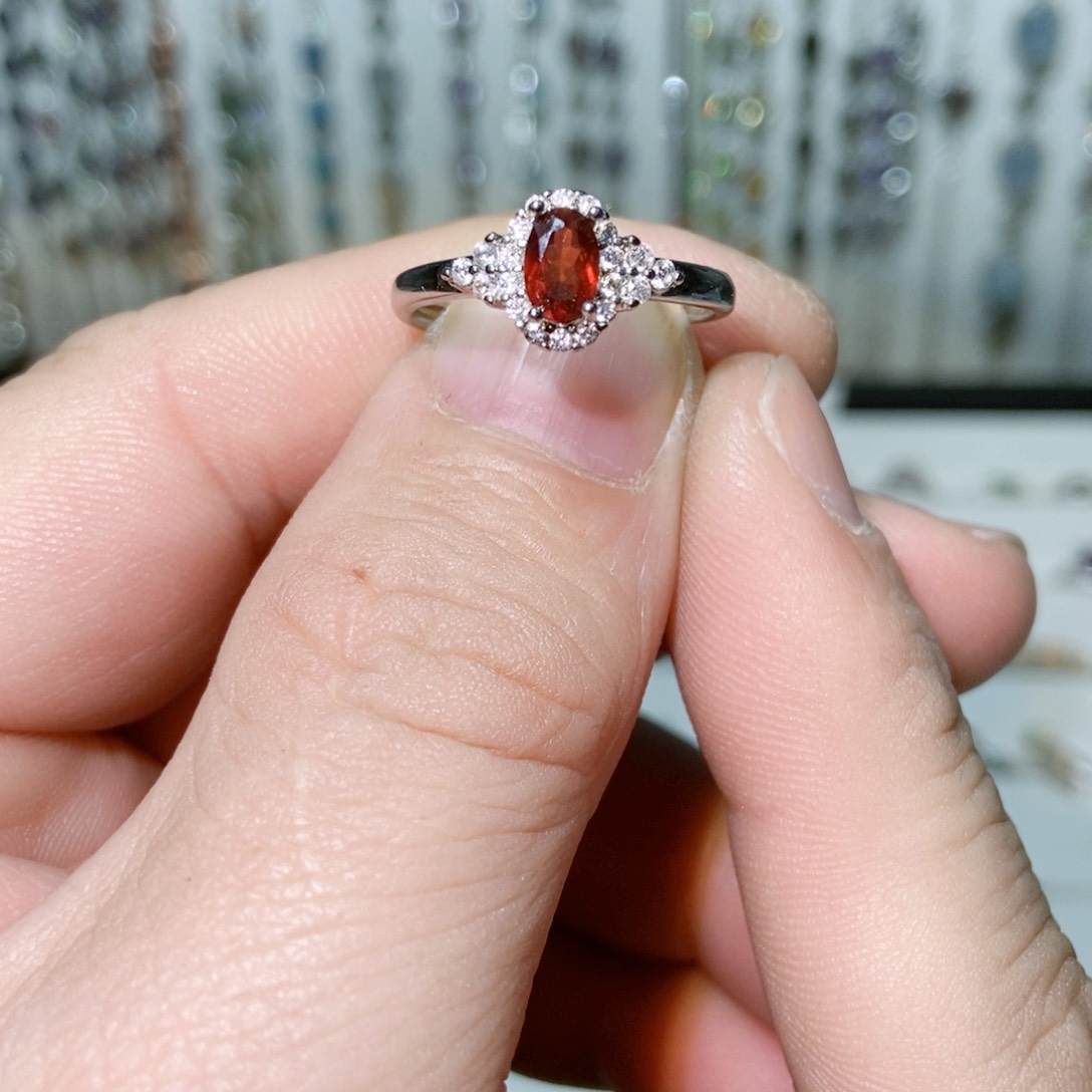 绿水晶戒指银S925镶嵌