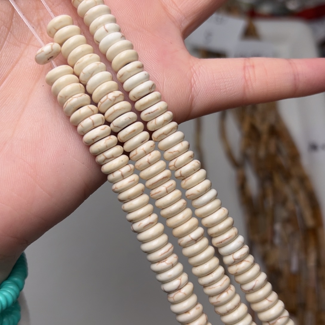 玛瑙/玉髓合金珠宝半成品L152 8mm白色隔片一条